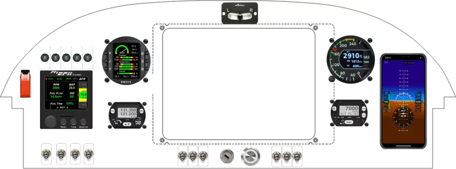 A BBI Aviation PA-18 SUPERCUB instrument panel design