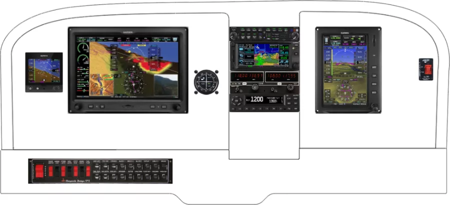 A Cessna 172 instrument panel with the Garmin G3X Touch