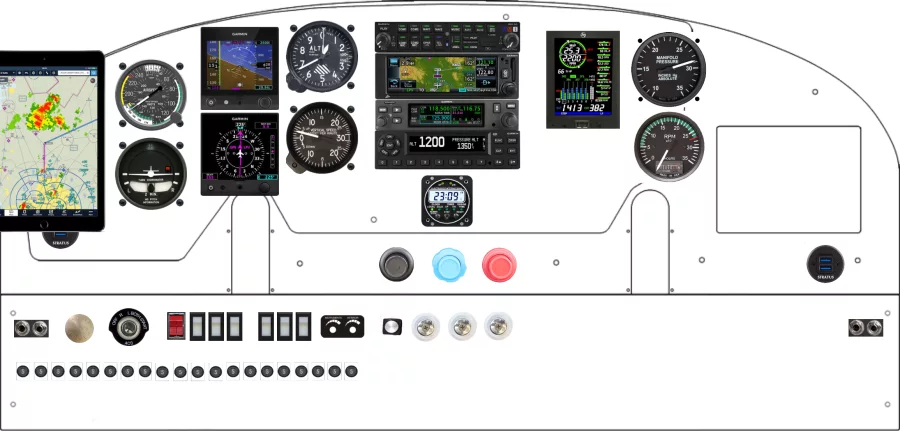 A Cessna 182A instrument panel design