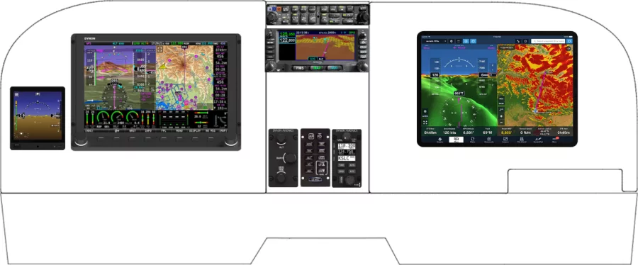 A Cessna 182P, Q, R, R182, TR182 instrument panel with the Dynon SkyView HDX