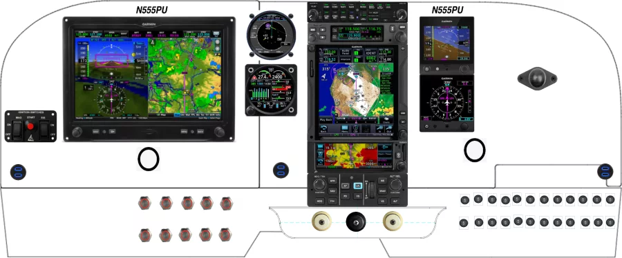 A Cessna 182P, Q, R, R182, TR182 instrument panel with the Garmin G3X Touch