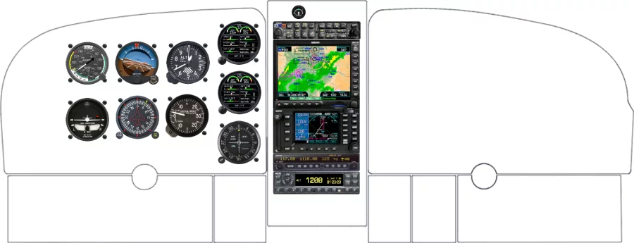 A Cessna 337 Skymaster instrument panel design