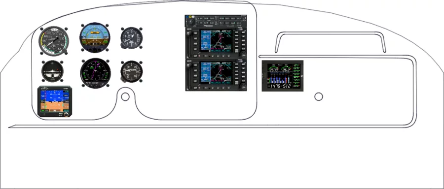 A Cessna 172A instrument panel design