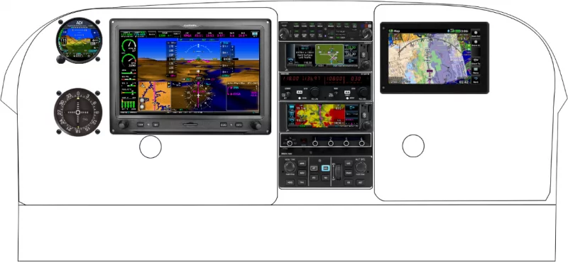 A Cessna 180 / 185 instrument panel with the Garmin G3X Touch