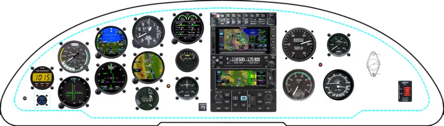 A Cessna 195 Businessliner instrument panel design