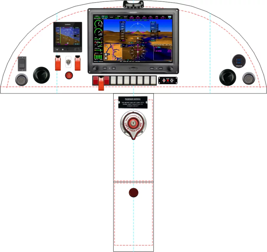A Zenith Aircraft Company STOL CH 750 instrument panel with the Garmin G3X Touch
