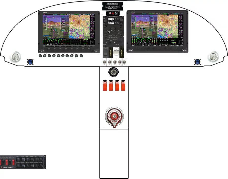 A Zenith Aircraft Company CH 750 Cruzer instrument panel with the Dynon SkyView HDX