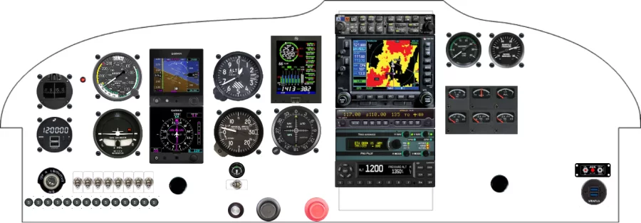 A Piper Aircraft Cherokee 180C instrument panel design