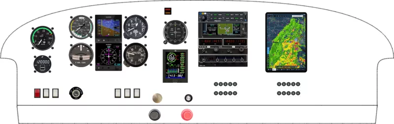 A North American Rockwell 112 instrument panel design