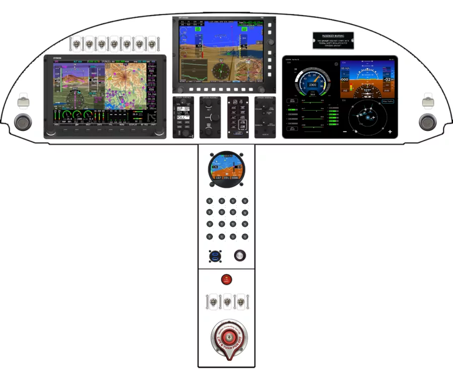 A Zenith Aircraft Company CH 750 Cruzer instrument panel with the Dynon SkyView HDX