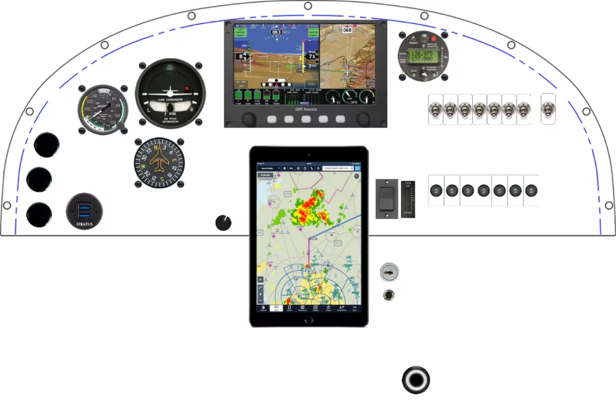 An RANS Aircraft S-7S Courier instrument panel design