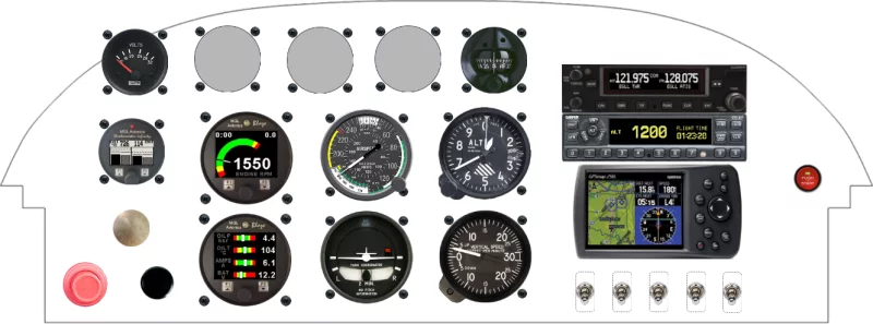 A BBI Aviation PA-18 SUPERCUB instrument panel design