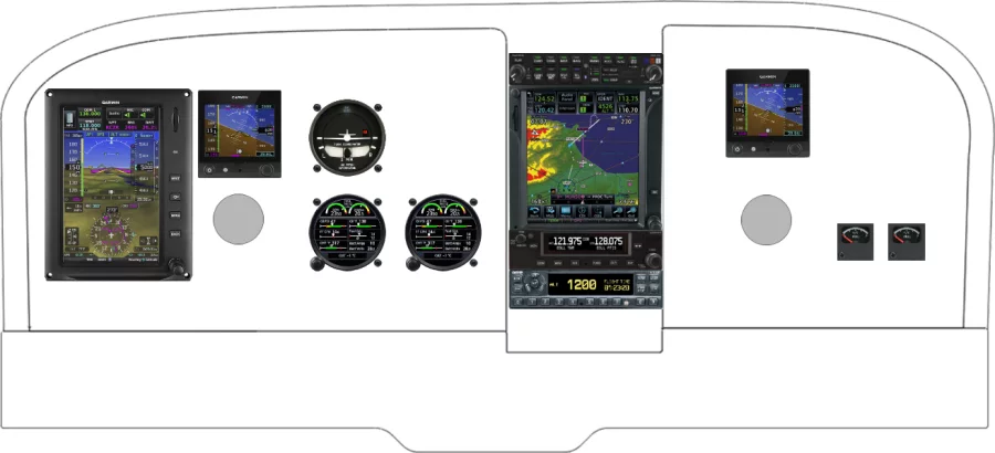 A Cessna 172 instrument panel with the Garmin G3X Touch