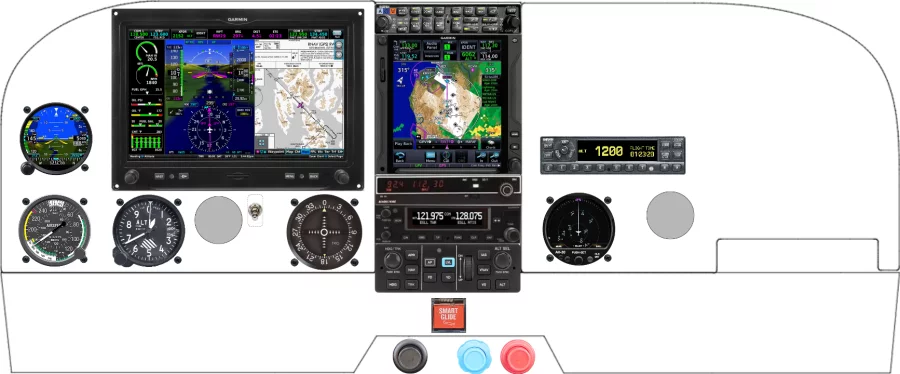 A Cessna 182P, Q, R, R182, TR182 instrument panel with the Garmin G3X Touch