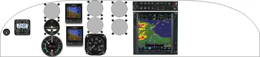 A Fisher Flying Products Dakota Hawk instrument panel design