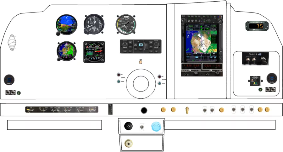 A Beechcraft 35-B33 instrument panel design