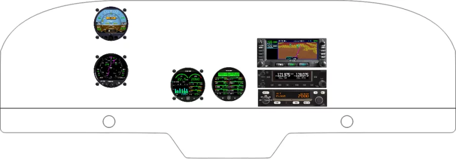 An Grumman Aviation AA-5 instrument panel design