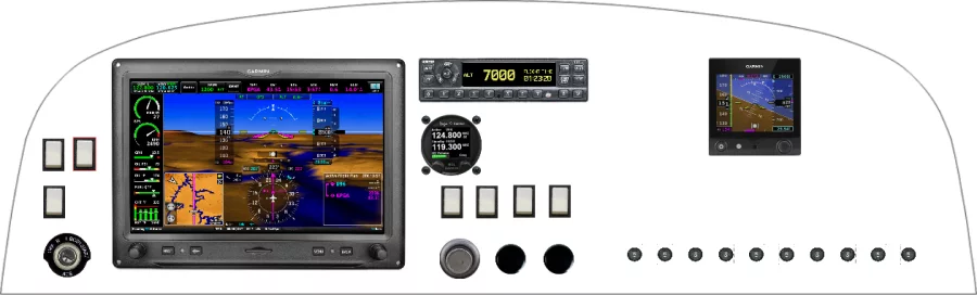 A Kitfox Aircraft Model 5/7 instrument panel with the Garmin G3X Touch