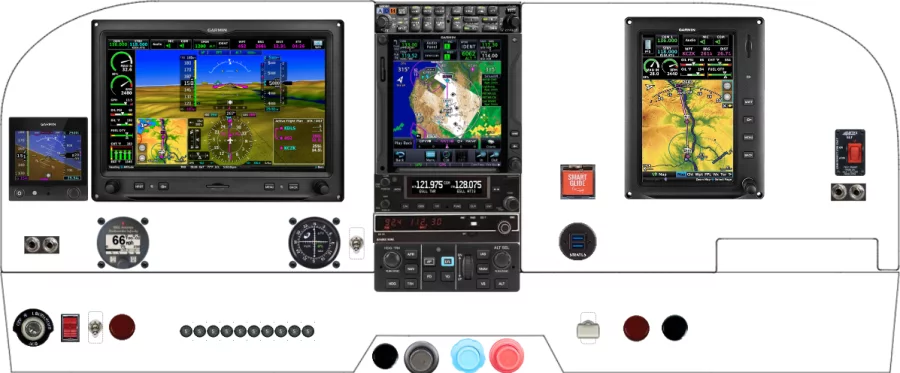 A Cessna 182P, Q, R, R182, TR182 instrument panel with the Garmin G3X Touch