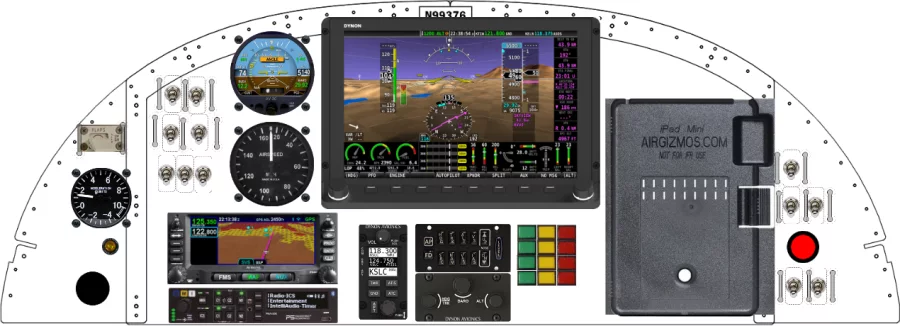 An Van's Aircraft RV-8 instrument panel with the Dynon SkyView HDX
