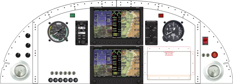 An Van's Aircraft RV-8 instrument panel with the Dynon SkyView Classic and Touch