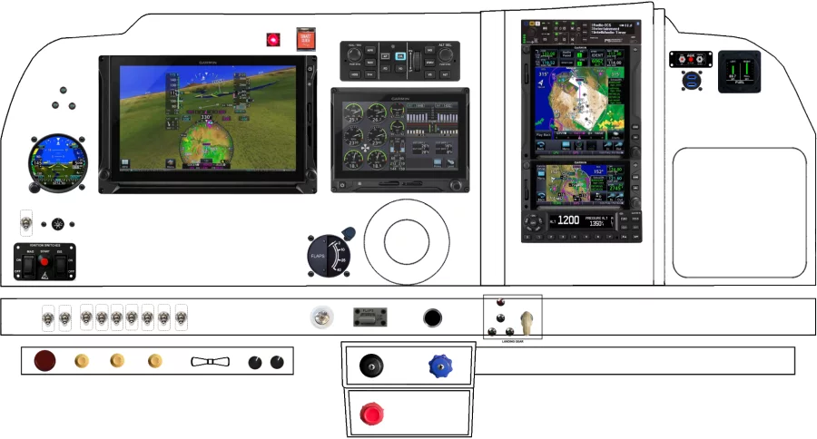 A Beechcraft 35-B33 instrument panel design