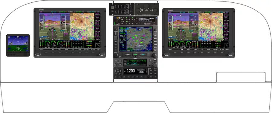 A Cessna 182P, Q, R, R182, TR182 instrument panel with the Dynon SkyView HDX