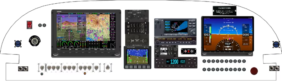 An Van's Aircraft RV-6 instrument panel with the Dynon D10