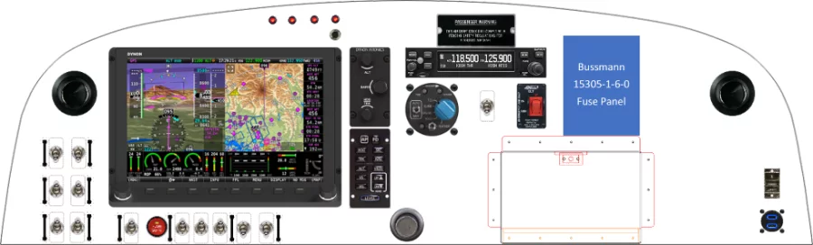 A Kitfox Aircraft Model 5/7 instrument panel with the Dynon SkyView HDX