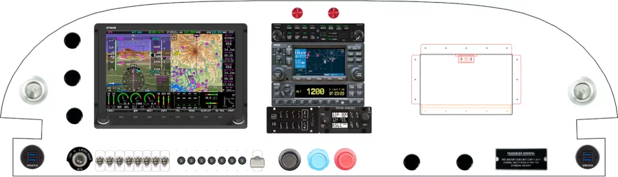 An Van's Aircraft RV-6 instrument panel with the Dynon SkyView HDX