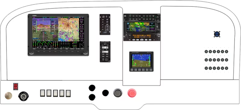 A Cessna 172 instrument panel with the Dynon SkyView HDX