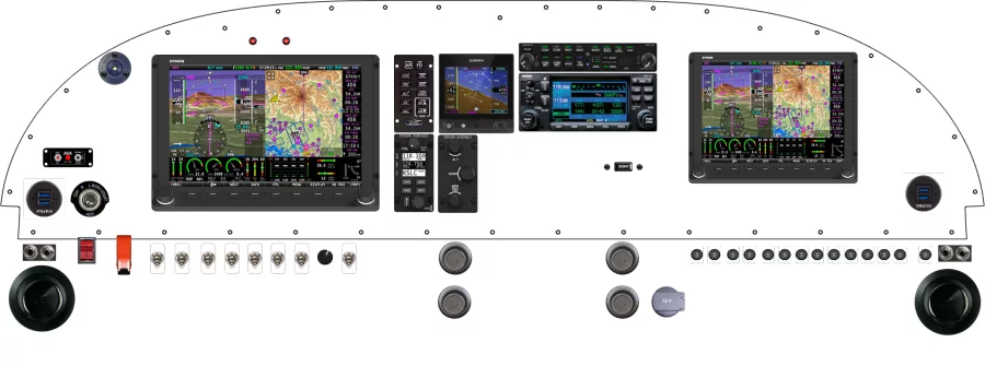 An Van's Aircraft RV-10 instrument panel with the Dynon SkyView HDX