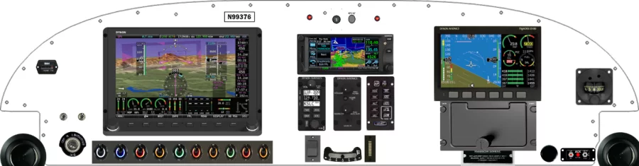 An instrument panel design with the Dynon SkyView Classic and Touch, and the D series