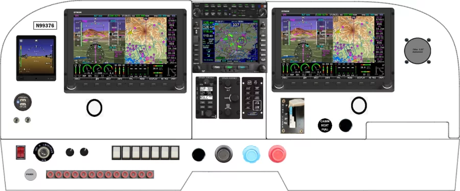 A Cessna 182P, Q, R, R182, TR182 instrument panel with the Dynon SkyView HDX