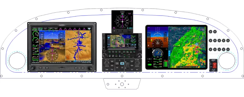 An RANS Aircraft S-20 / S-21 instrument panel with the Garmin G3X Touch