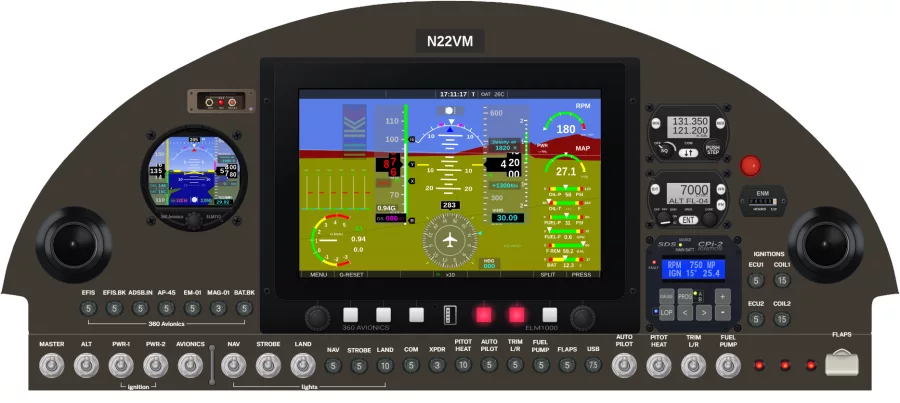 An Van's Aircraft RV-4 instrument panel design