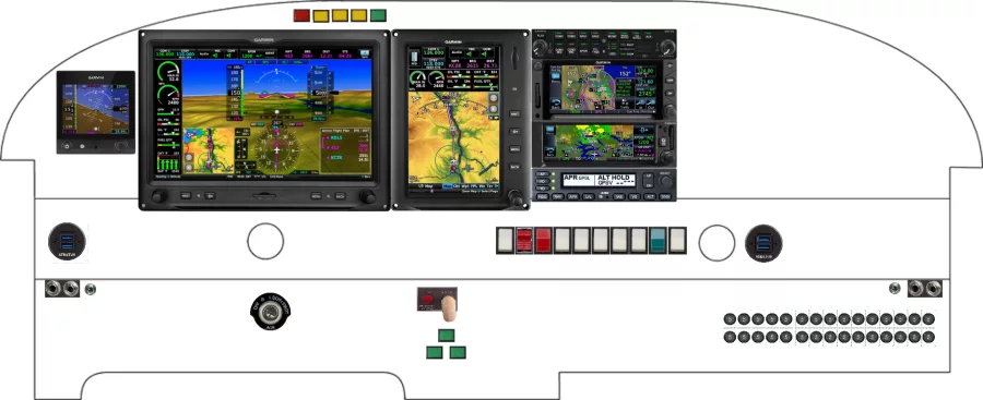 A Piper Aircraft PA-28 instrument panel with the Garmin G3X Touch