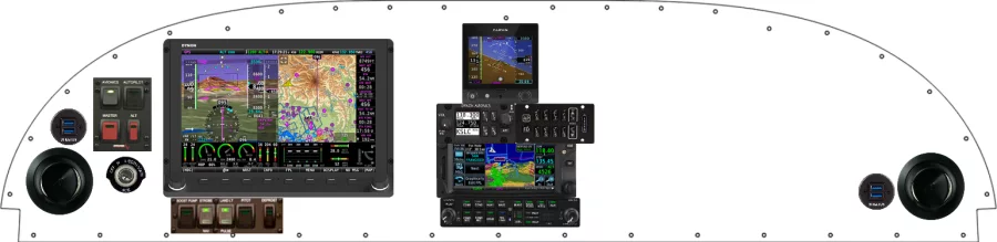 An Van's Aircraft RV-10 instrument panel with the Dynon SkyView HDX
