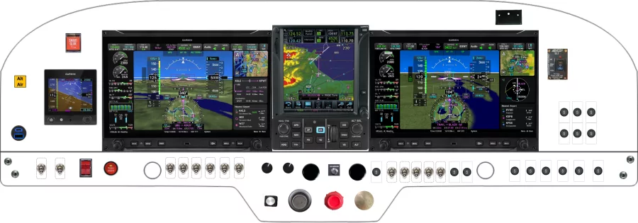 An Grumman Aviation AA-5 instrument panel design