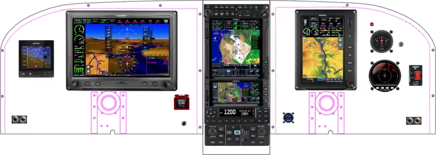A Cessna T210N instrument panel design