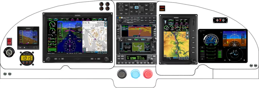 An Mooney M20C M20E M20F instrument panel with the Garmin G3X Touch