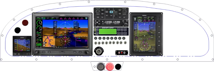 An RANS Aircraft S-20 / S-21 instrument panel with the Garmin G3X Touch