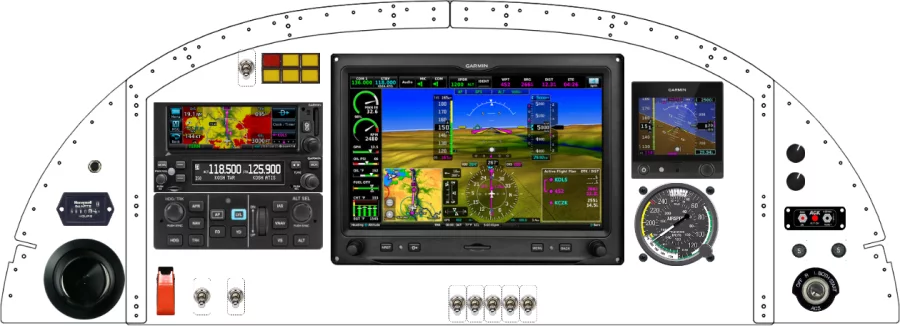 An Van's Aircraft RV-8 instrument panel with the Garmin Axis