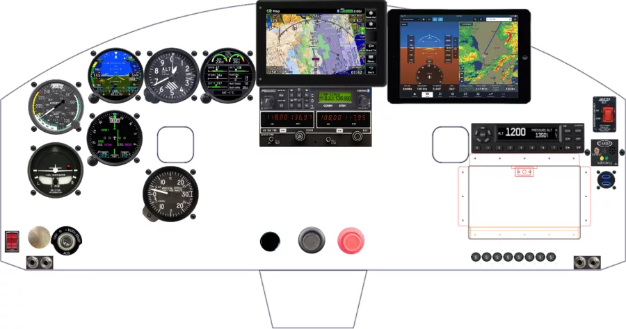 A Cessna 150F instrument panel design