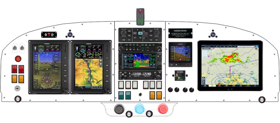 An Van's Aircraft RV-14 instrument panel with the Garmin G3X Touch