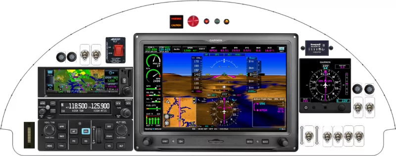 An Van's Aircraft RV-4 instrument panel with the Garmin G3X Touch