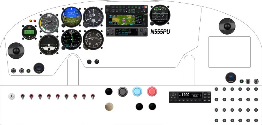 A Cessna 182A instrument panel design