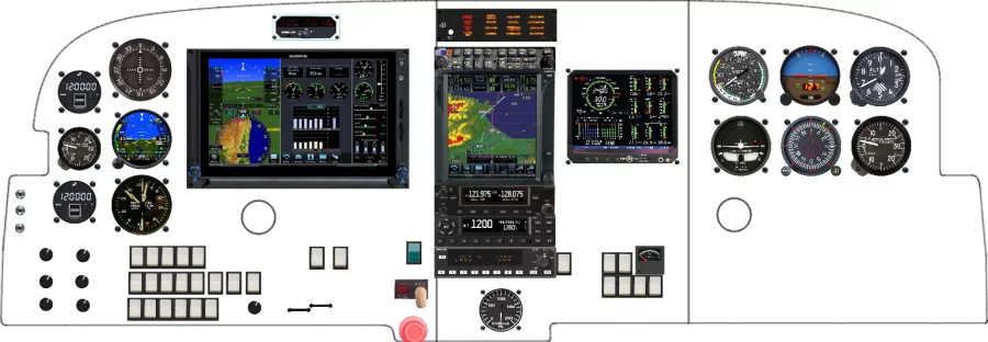 A Piper Aircraft PA-46-350 instrument panel design