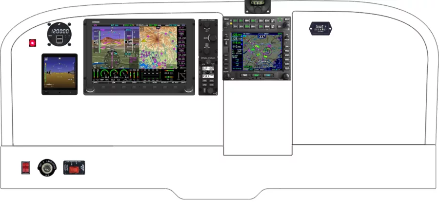A Cessna 172 instrument panel with the Dynon SkyView HDX