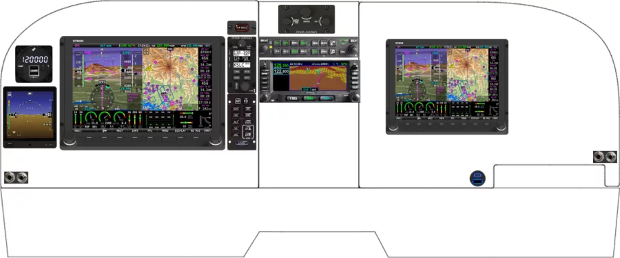 A Cessna 182P, Q, R, R182, TR182 instrument panel with the Dynon SkyView HDX